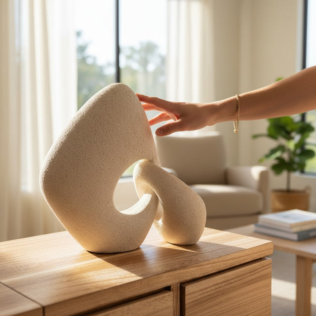 Abstract Twisted Knot Vase – Beige
