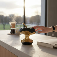 Apple Core Sculpture – Black and Gold