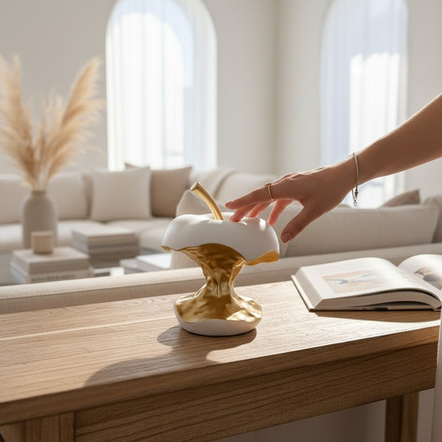 Apple Core Sculpture – White and Gold