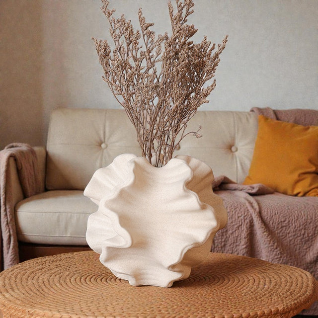 Bohemian Ruffle Ceramic Vase