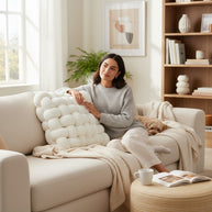 Chunky Knot Square Cushion – White