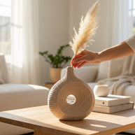 Donut Ring Rope Texture Vase – Beige