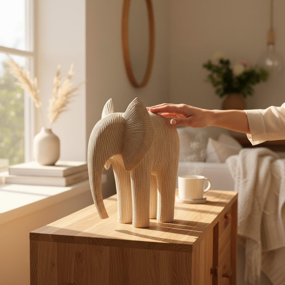 Elephant Figurine – Beige