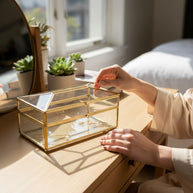 Gold Frame Glass Storage Box – Gold