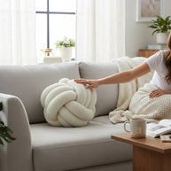 Knot Ball Cushion – White Large