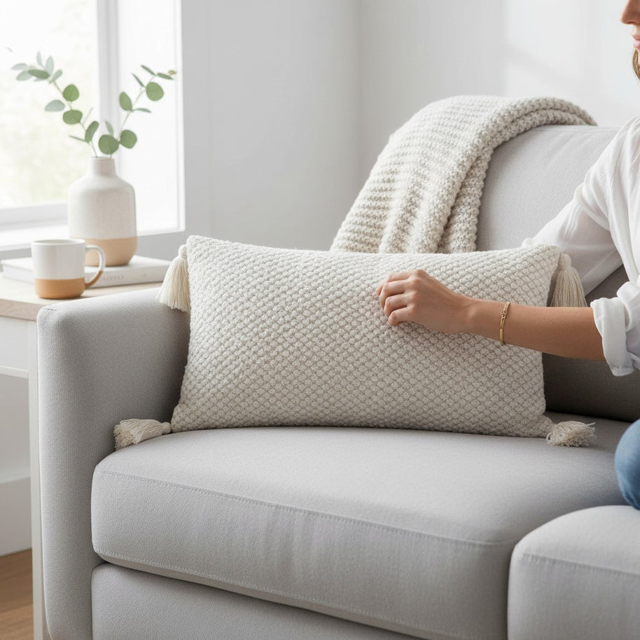 Lumbar Cushion– Bobble Texture Cream