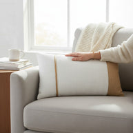 Lumbar Cushion – Cream with Gold Stripe