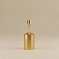 Pillar‑Base Taper Candle Holder – Gold