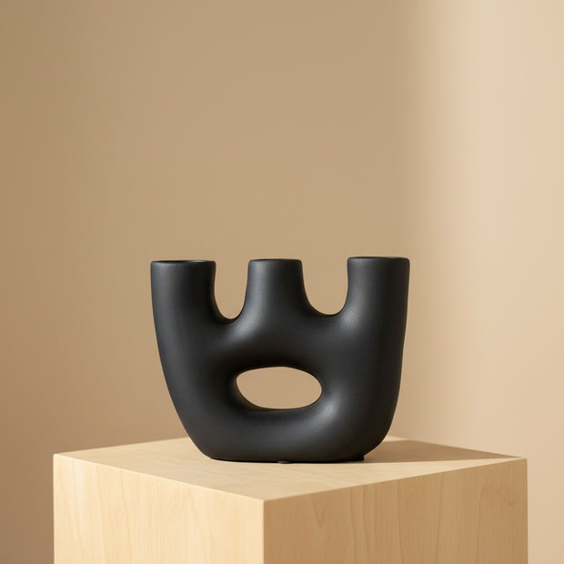 Dual Arch Vase – Matte Black