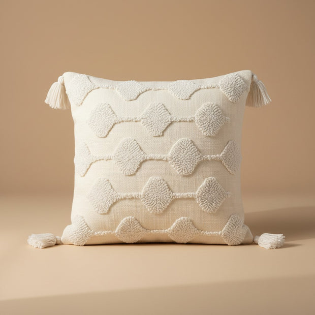 Square Cushion – Tufted Wave White