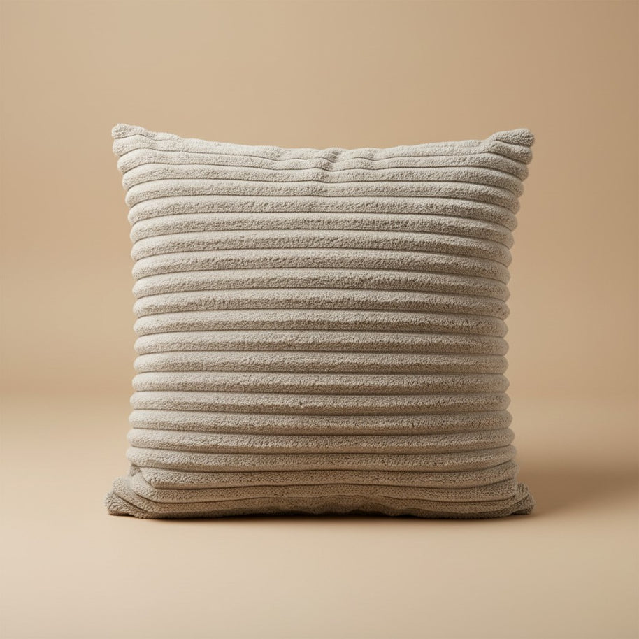 Square Cushion – Ribbed Beige