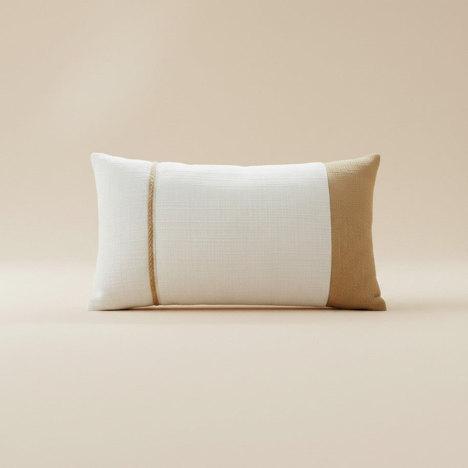 Lumbar Cushion – Cream with Gold Stripe