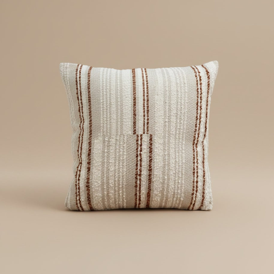 Square Cushion – Terracotta Stripe