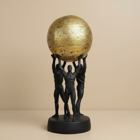 Atlas Carrying Globe Sculpture – Gold