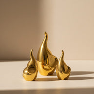 Flame Sculpture Set – Gold and Amber