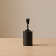 Pillar‑Base Taper Candle Holder – Black