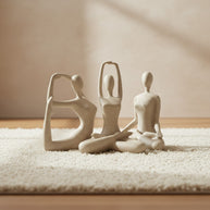 3pcs Female Meditation Figurine Set – Sand