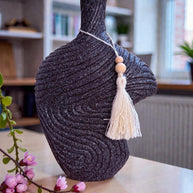 Rope Texture Teardrop Vase – Dark