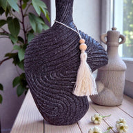 Rope Texture Teardrop Vase – Dark
