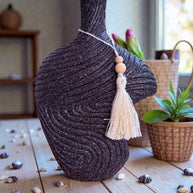 Rope Texture Teardrop Vase – Dark