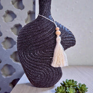 Rope Texture Teardrop Vase – Dark