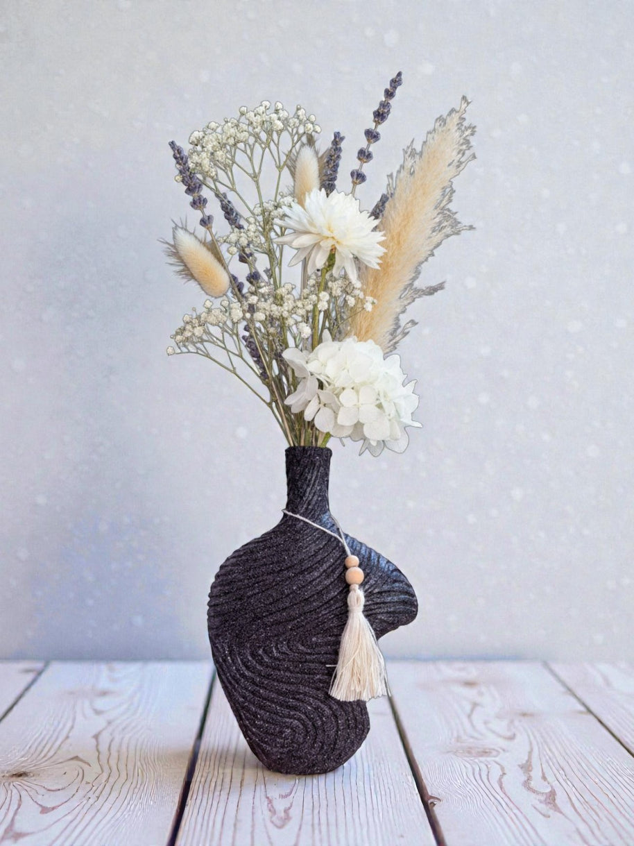 Rope Texture Teardrop Vase – Dark