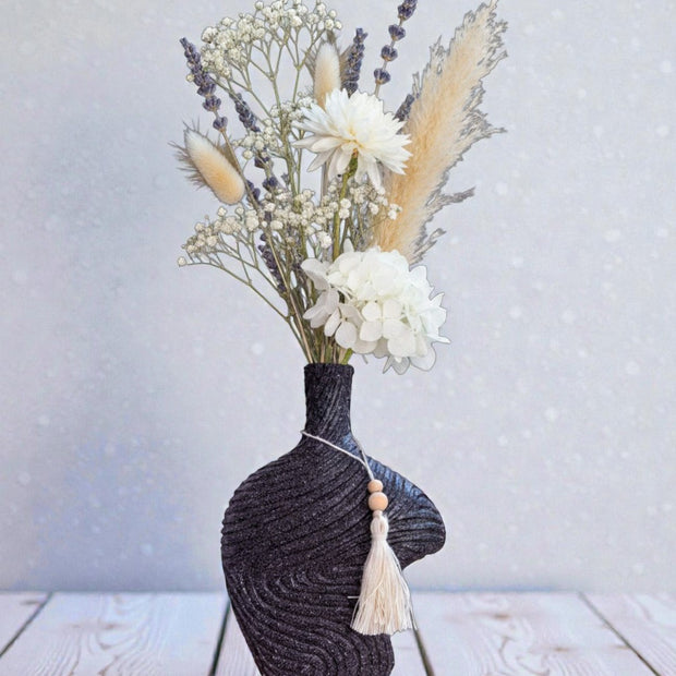 Rope Texture Teardrop Vase – Dark