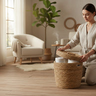 Seagrass Round Lidded Basket – Medium