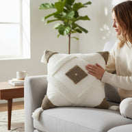 Square Cushion – Tufted Diamond Centre